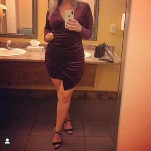 Long Sleeve Velvet Dress from Le Chateau